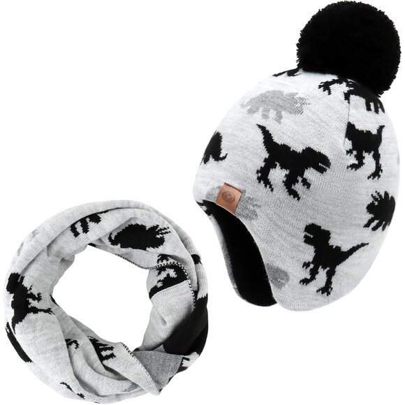 Other - Duoyeree  White Kids Beanie Hat for Boys Girls Pom-pom  Lining Winter Skull Cap